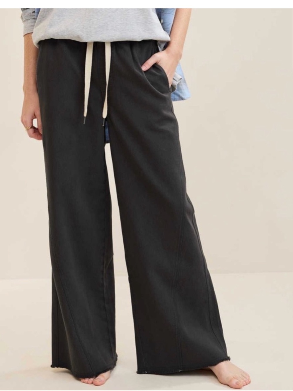 Aerie Soft Landing Wide Leg Pull On Trouser NEW Womens Medium